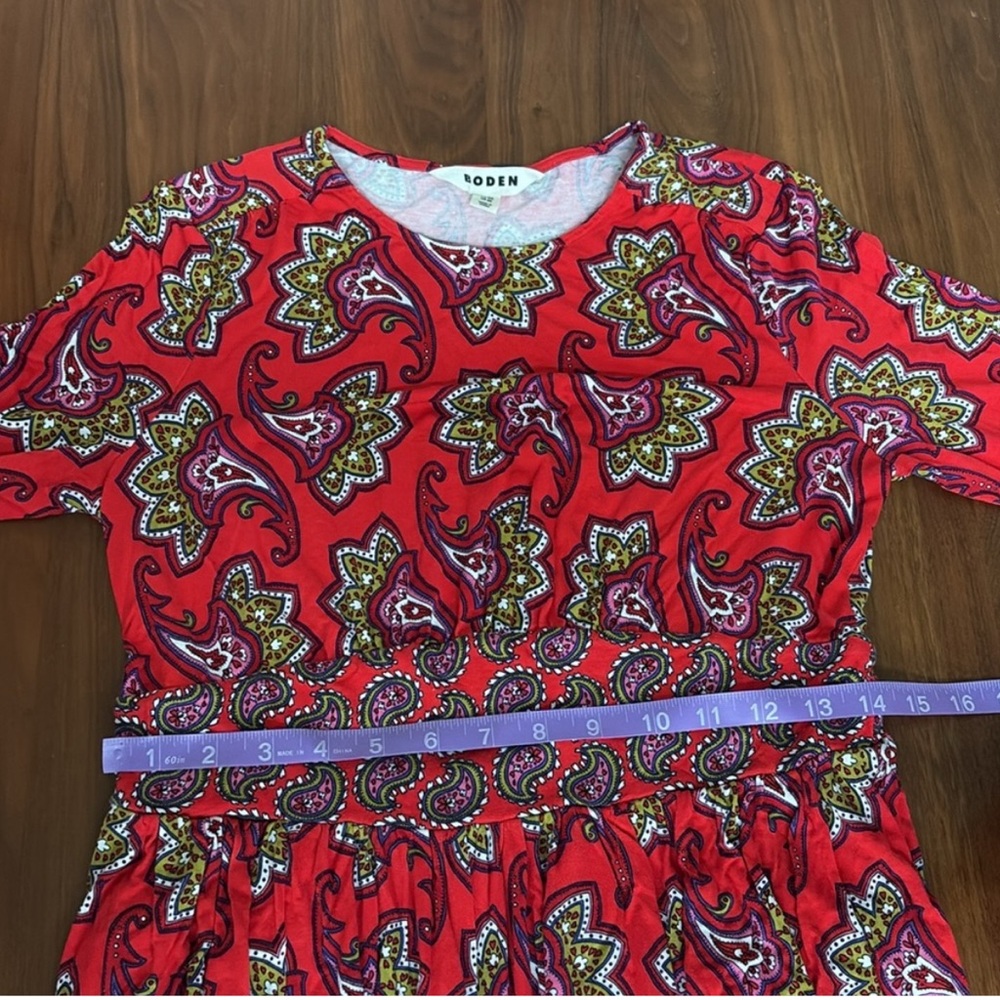 Boden Thea Long Sleeve Midi Dress
Red, Paisley Amaryllis Size US 8 - Picture 11 of 11